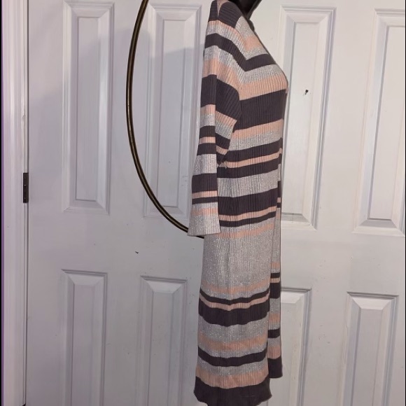 Say What Striped Metallic Sweater Dress - Picture 3 of 7